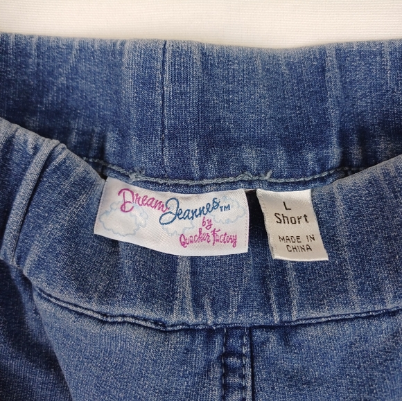 NWT Quacker Factory Dream Jeannes Straight Leg Pants Large Short Blue A292999 - Picture 3 of 9